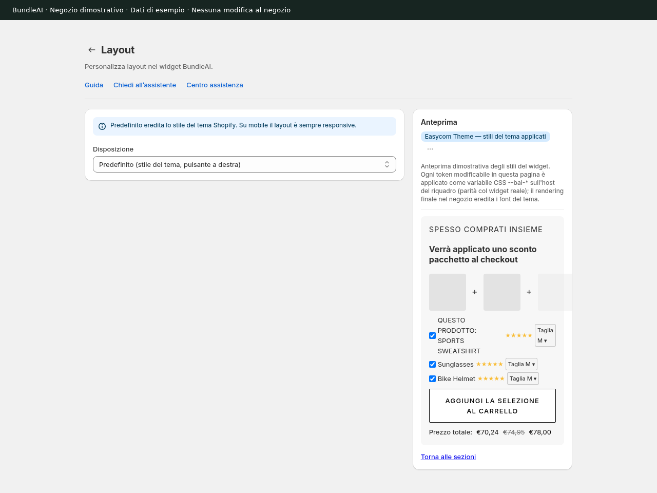 Editor degli stili — BundleAI