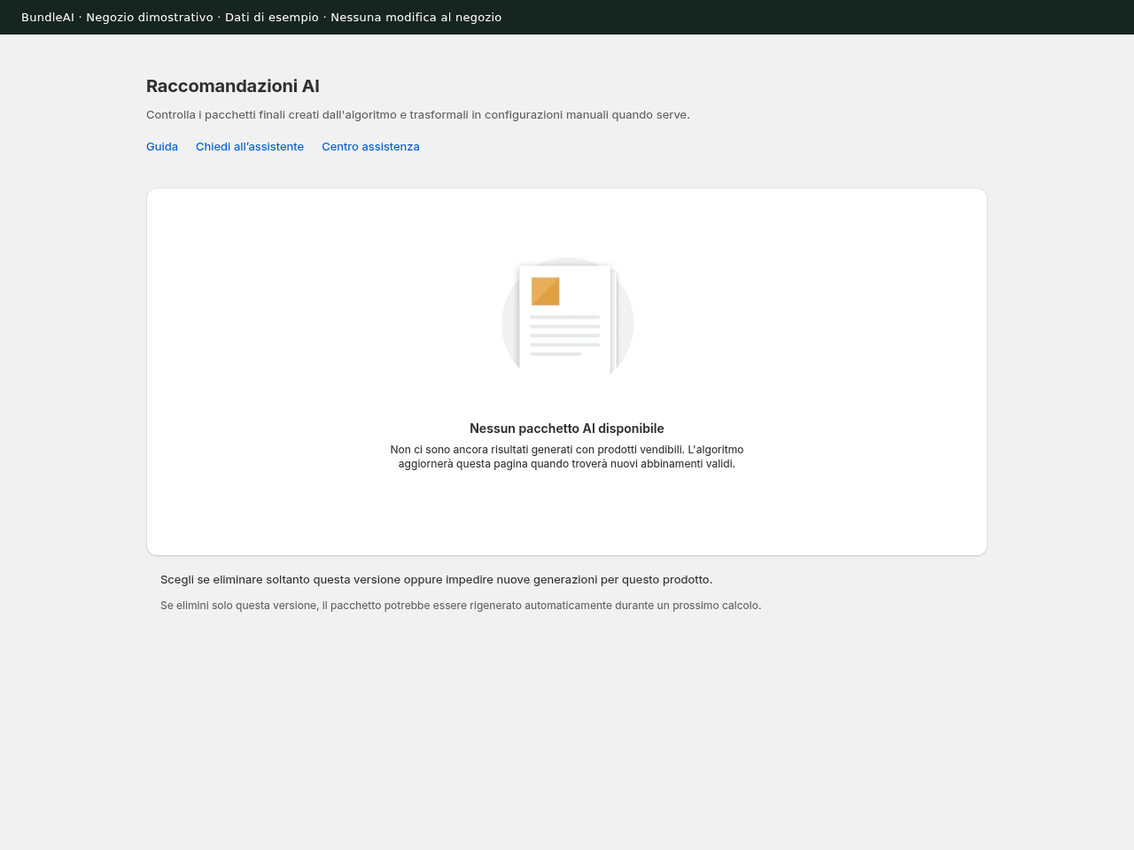 Raccomandazioni AI — BundleAI